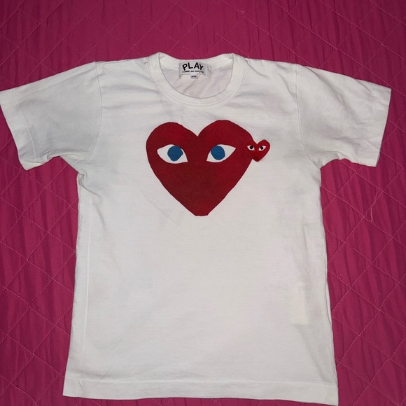 Authentic Comme des Garcons PLAY White T Shirt Xsmall Like New - Picture 1 of 4